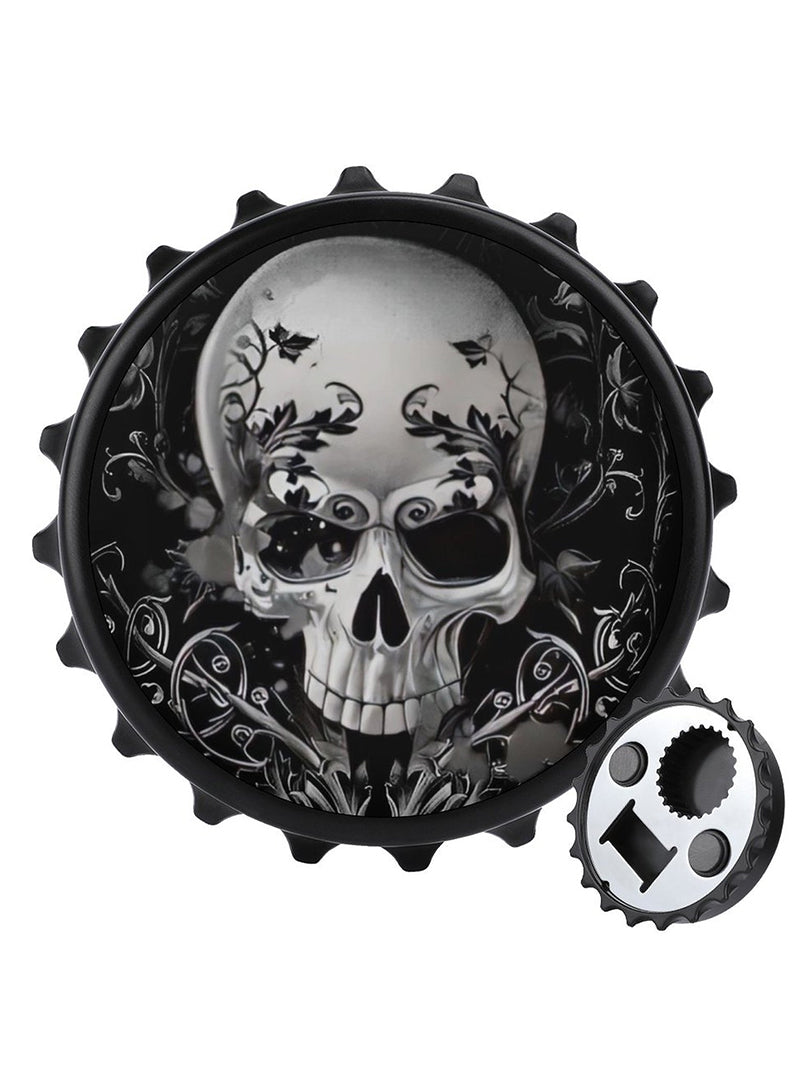 Dark Night Skull Printing Multifunctional Refrigerator Magnetic Bottle Opener