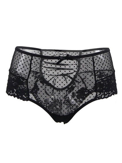 Sexy plus Size Lace Lace-up Polka Dot Panties