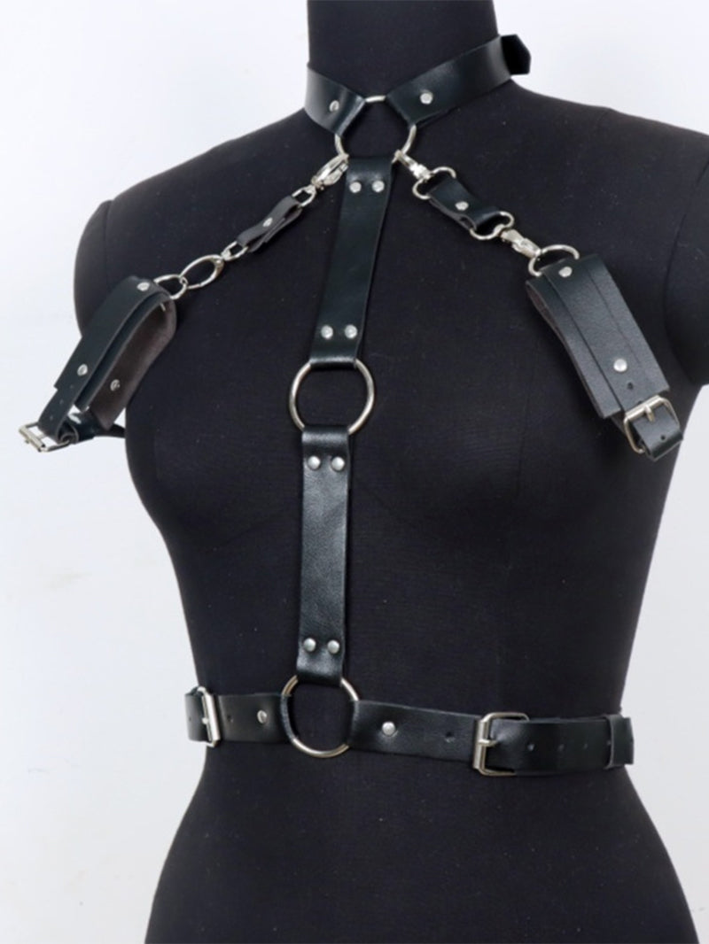 Sexy Collar Props Bondage Leather Top