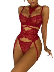 Sexy Lace Plastic Bones Waist Seal Sexy Body Shaping Two-Piece Suits