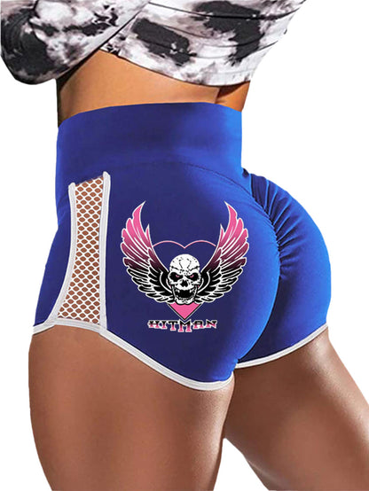 Gothic Wings Rose Hit Man Print Sports Shorts