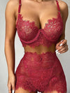 Sexy Lace Corset Tight Hollow-out Dress Suit