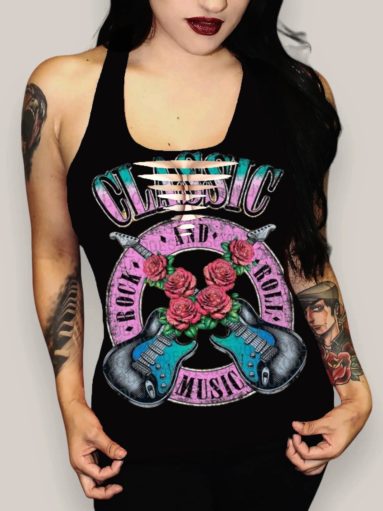 Classic Rock & Roll Music Print Vest