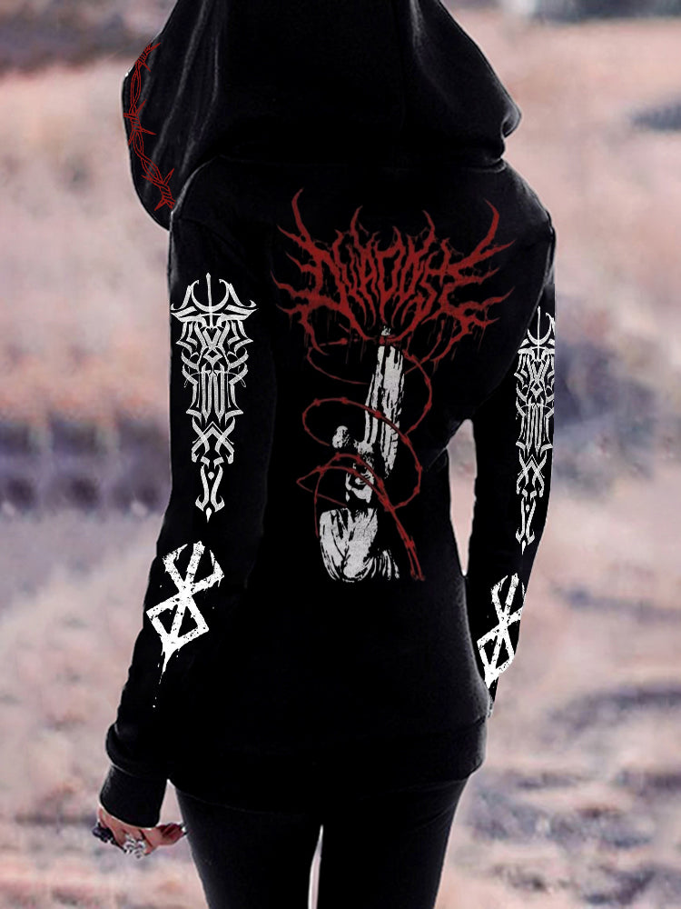 Women's Dark Angel Symbol Full Printed Hoodie