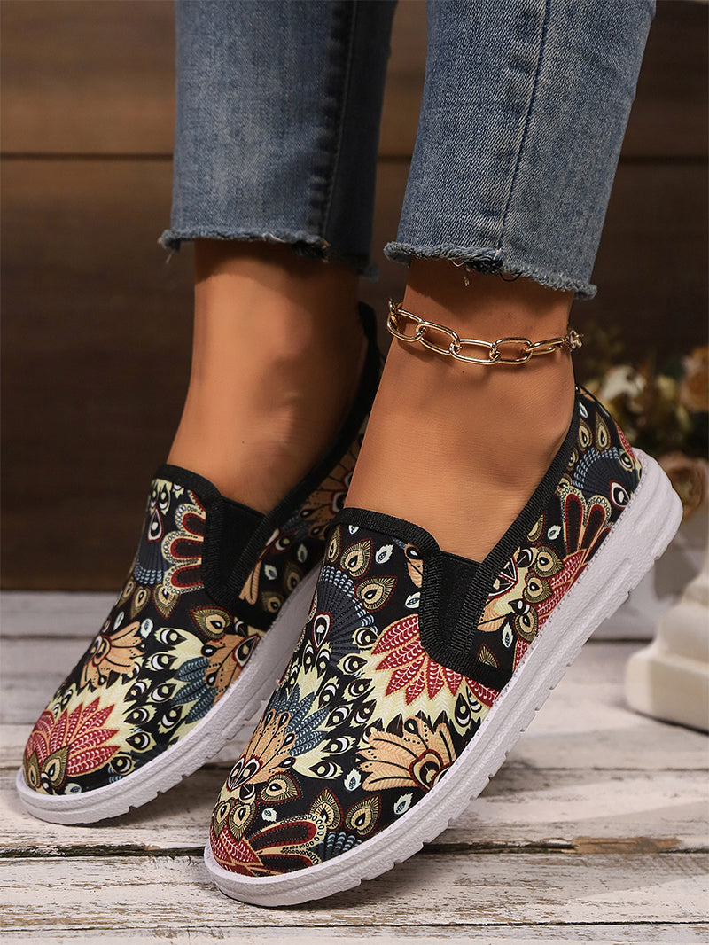 Halloween Women's Skull Graffiti Printing Casual Shoes