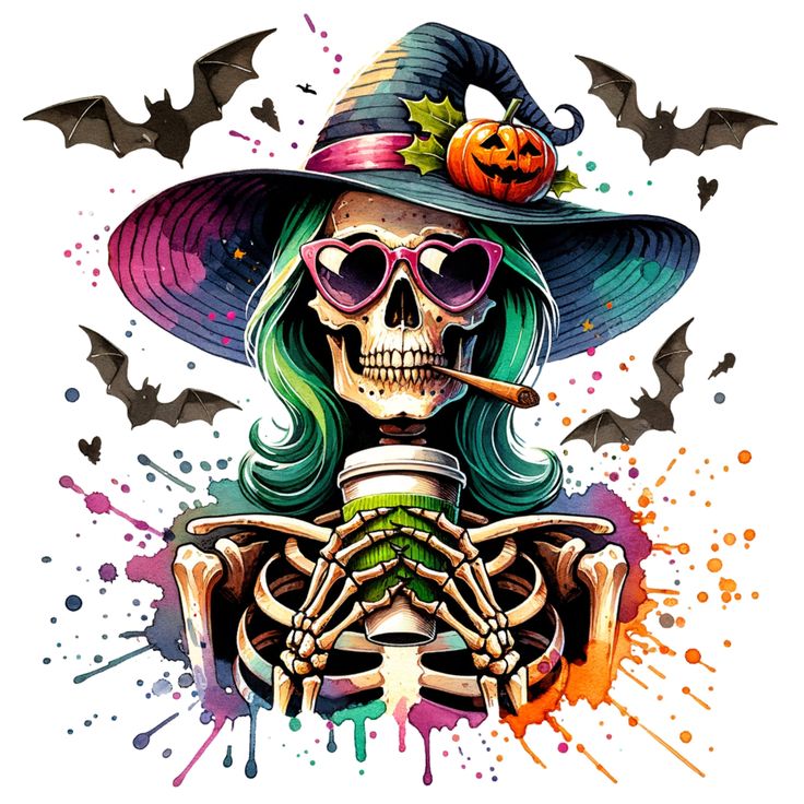 Halloween Color Witch Print round Neck Long Sleeve T-shirt