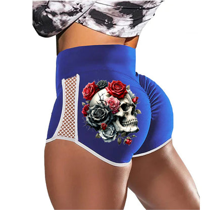 Every Rose Has Its Thorn Skull Low-Rise Track Shorts