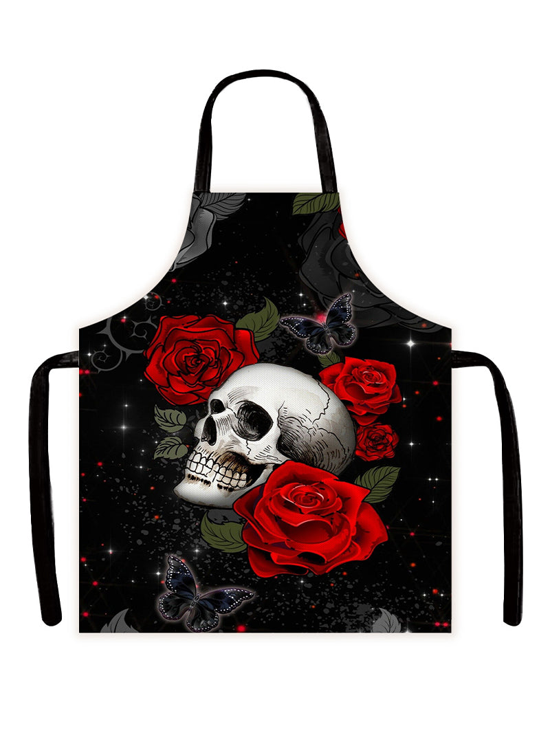 Halloween Gothic Style Horror Skull Apron Kitchen Overclothes