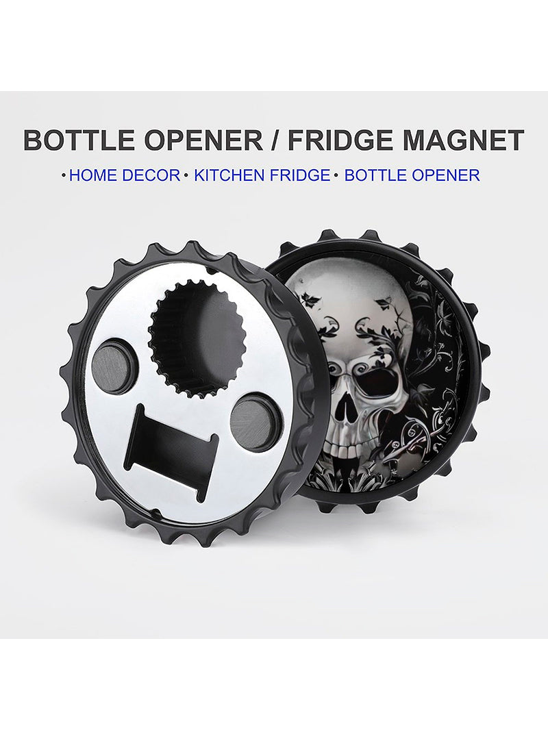 Dark Night Skull Printing Multifunctional Refrigerator Magnetic Bottle Opener