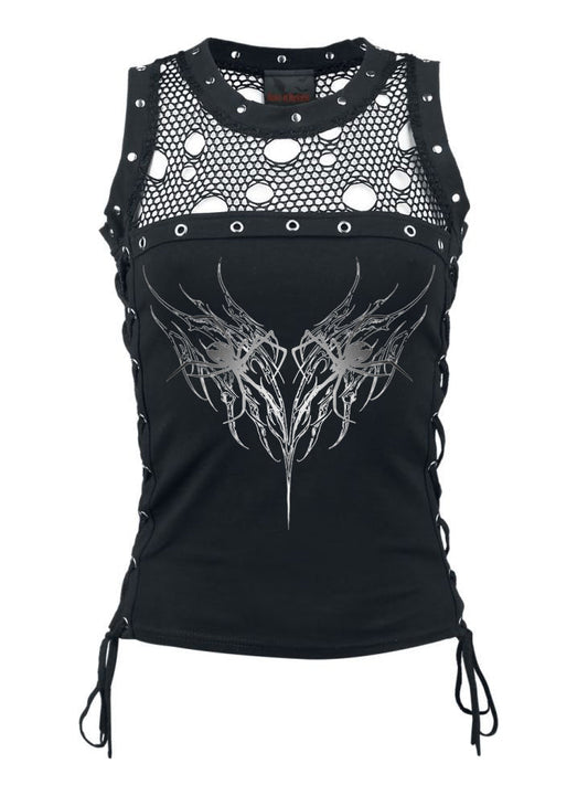 Sexy Wings Sword Lace-up Mesh Top