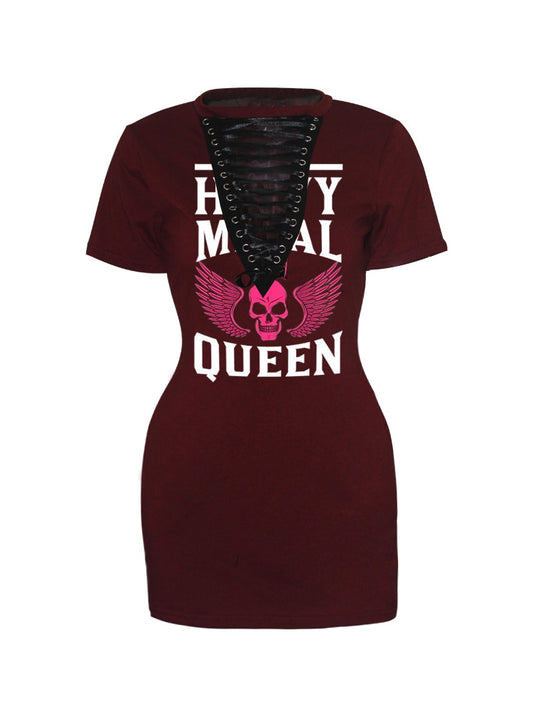 Girls Heavy Metal Queen Sexy Lace-up Dress