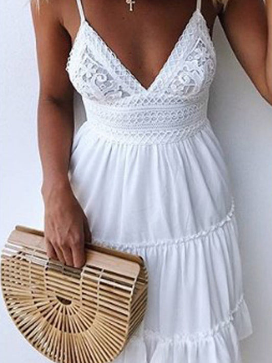 Sexy Lace Sling Splicing Dress