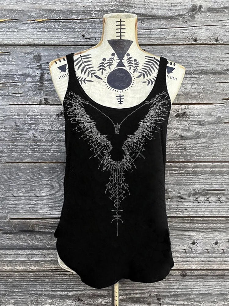 Geometric Compass Eagle Printed Sexy Vest