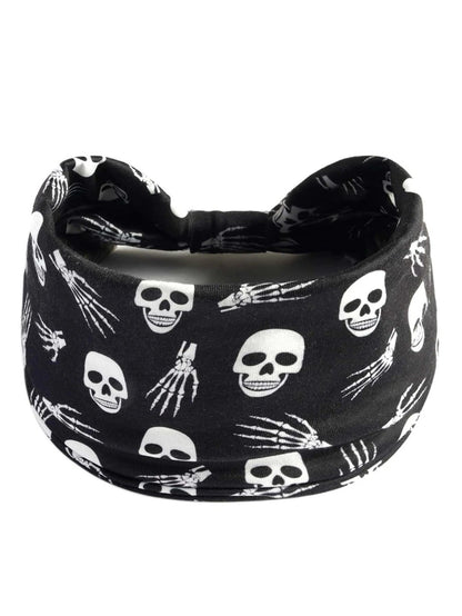 Gothic Skull Print Sports Sweat-Absorbent Hair Band Headscarf