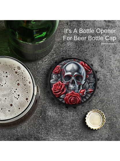 Skull Printing Multifunctional Refrigerator Magnetic Bottle Opener