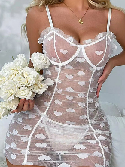 Sheer Mesh Sexy Lace Sling Dress