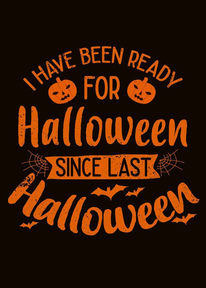 Quote Halloween Print Round Neck Long Sleeve T-Shirt