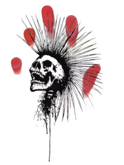 Fried Hair Skull Printed Batwing Sleeve round Neck Short Sleeve T-shirt