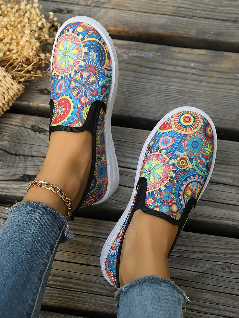 Halloween Women's Skull Graffiti Printing Casual Shoes