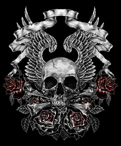 Gothic Dark Skull Rose Printed Sexy Vest