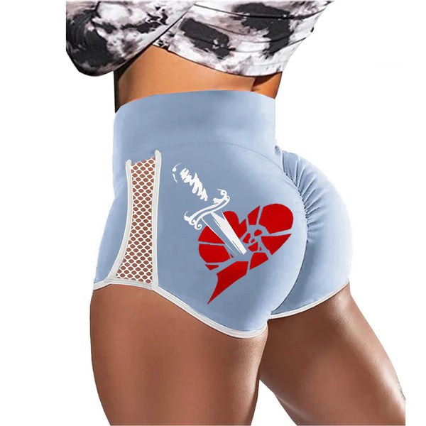 A Sword Broken Heart Low-Rise Track Shorts