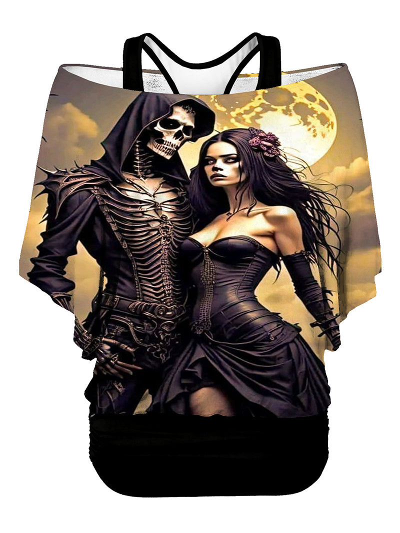 Halloween Women's Skull 3D Digital Printing Vest Top