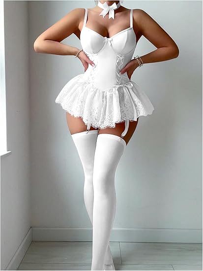 Sexy Red Lace Body Shaping Skirt Stockings Suit