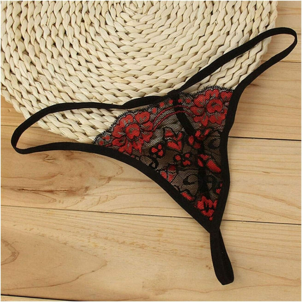 Sexy Embroidered Lace Halter Nightdress Panties Set