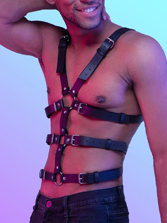 Men's Leather Bondage Discipline Wear Strap