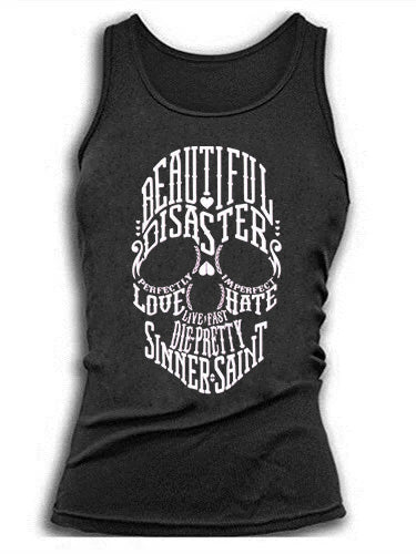 Day of the Dead Skeleton Print Women Sexy Vest