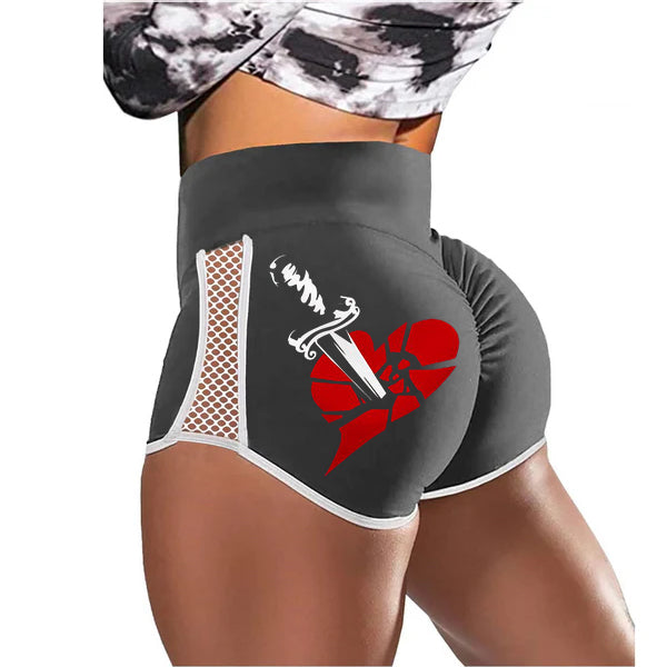 A Sword Broken Heart Low-Rise Track Shorts