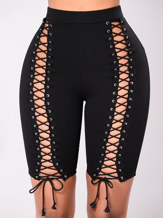 Women's Fashion Casual Lace-up Cropped Pants Shorts