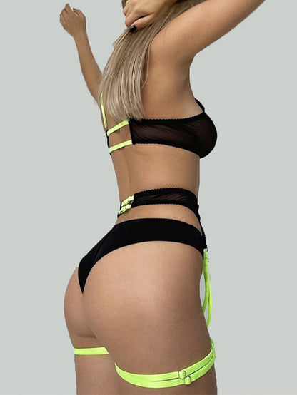 Sexy Mesh Underwear Underwear Garter Suit