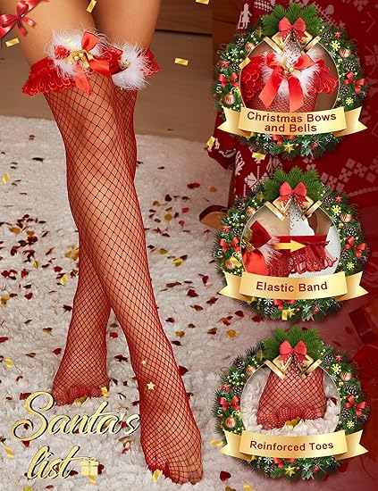 Christmas Sexy Lace Bra Stockings Suit