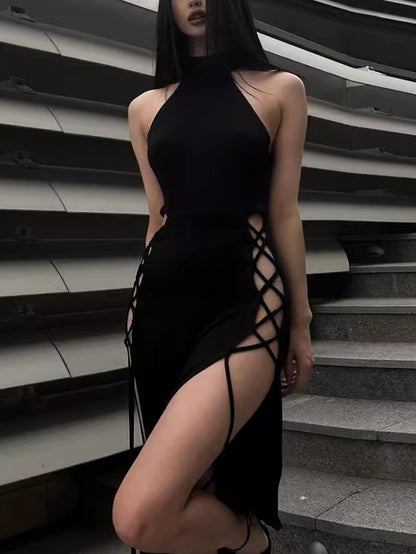 Sexy Knitted Turtleneck Hollow Dress