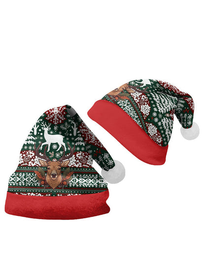 Christmas Multi-Pattern 3D Printed Cartoon Plush Christmas Hat