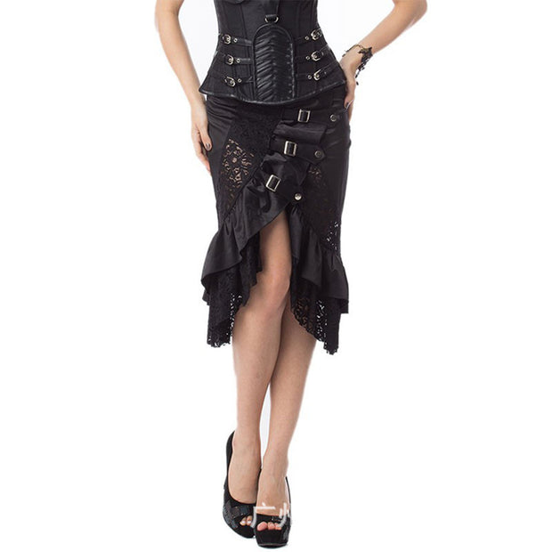 Punk Rock Lace Irregular Skirt