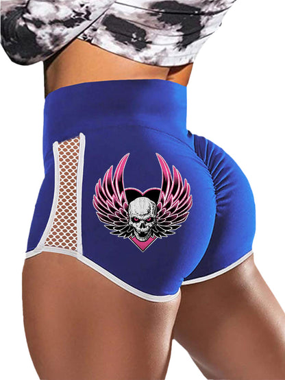 Gothic Wings Rose Print Sports Shorts