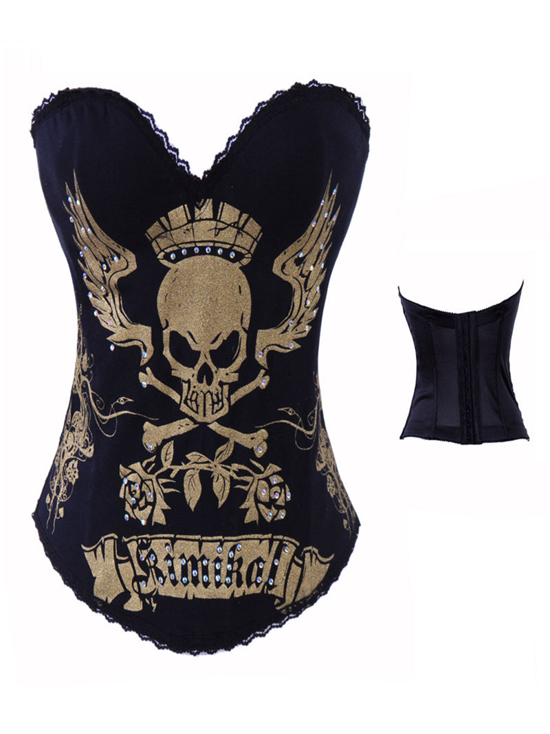 Sexy Fashion Gothic Skull Wings Shapewear