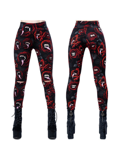 Sexy Rock Cannibal Rose Printed Leggings