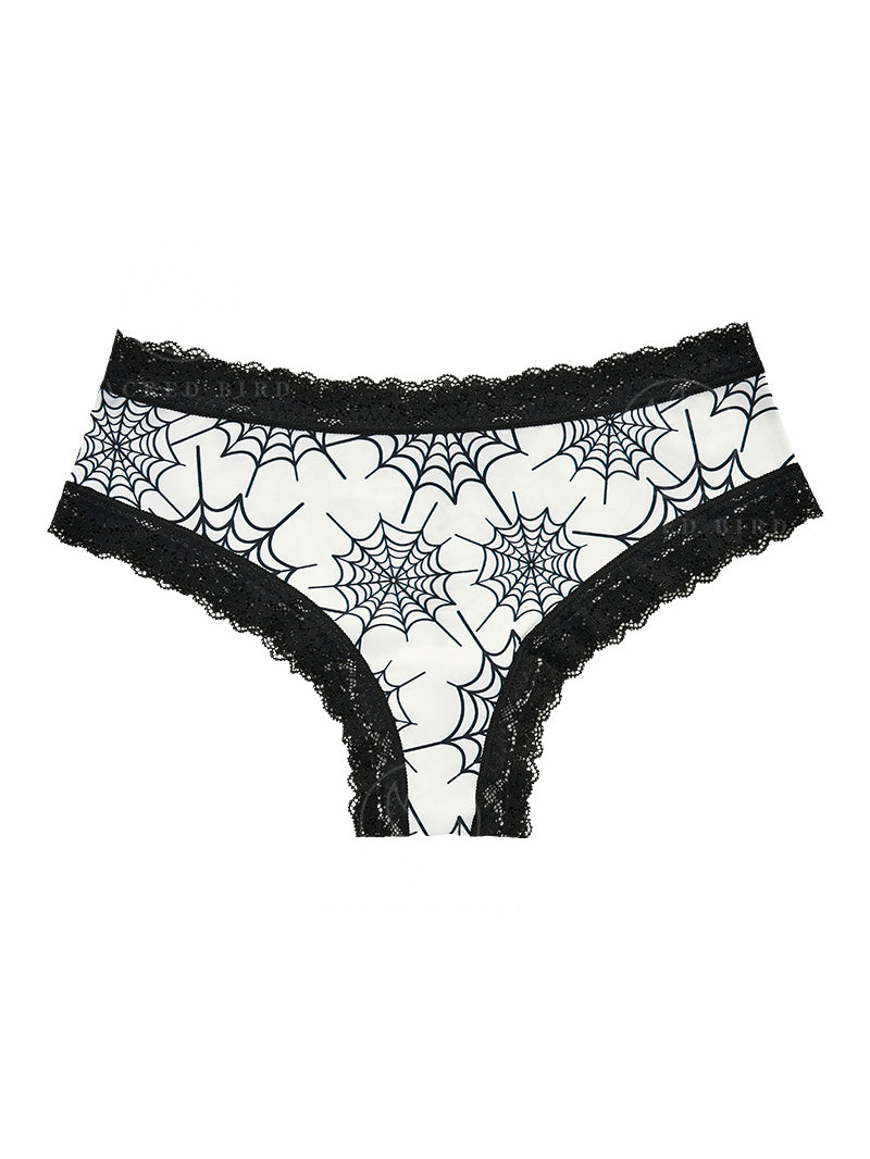 Halloween Sexy Lace Stitching Ice Silk Thin Panties