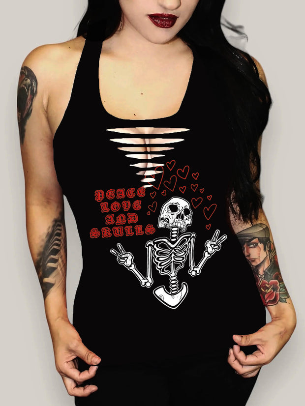 Skeleton Printed Sexy Vest
