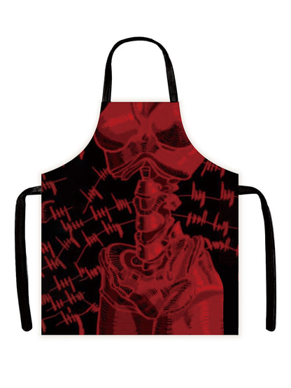 Halloween Gothic Style Horror Skull Apron Kitchen Overclothes