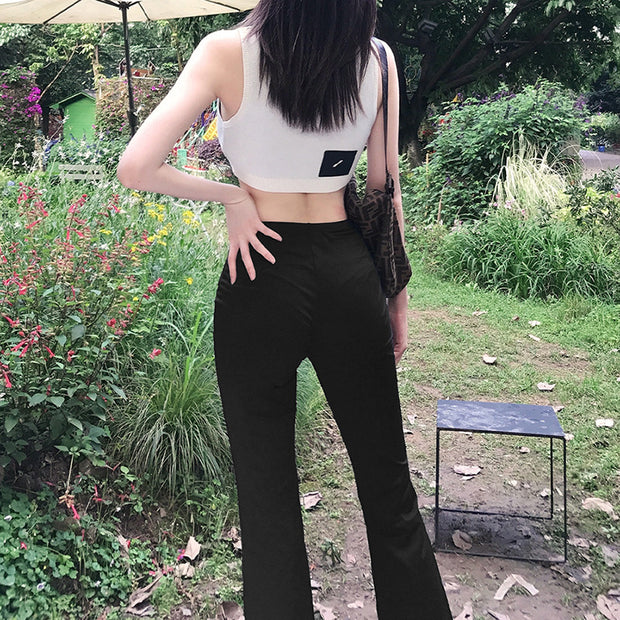 Sexy Bootcut-Hose mit hoher Taille und Cut-Outs