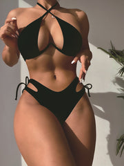 Damen-Bikini-Badeanzug mit hohlen Stahlbügeln