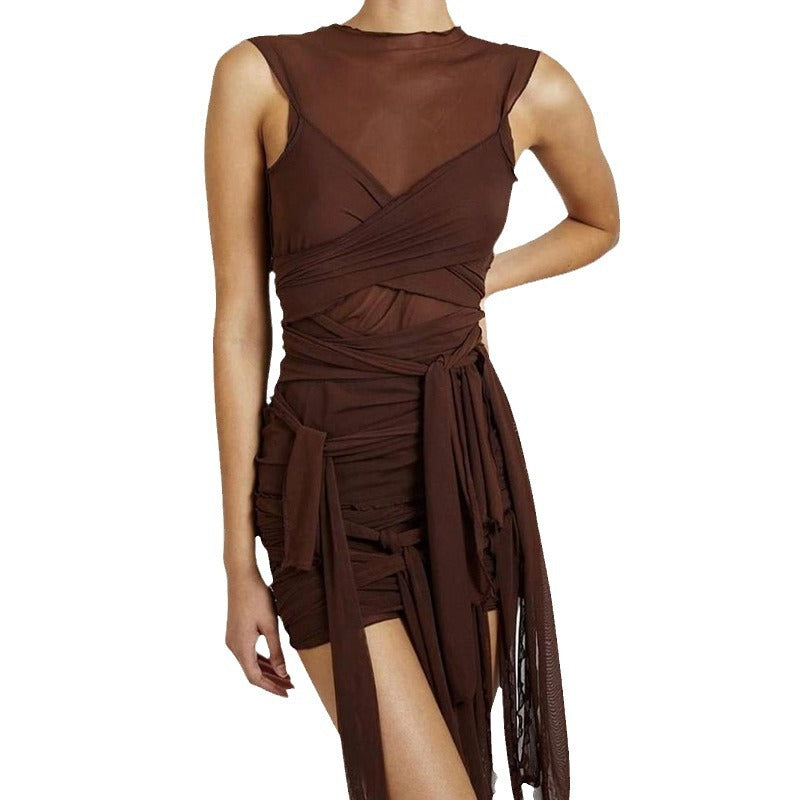 Sexy Slim Mesh Dopamine Dress