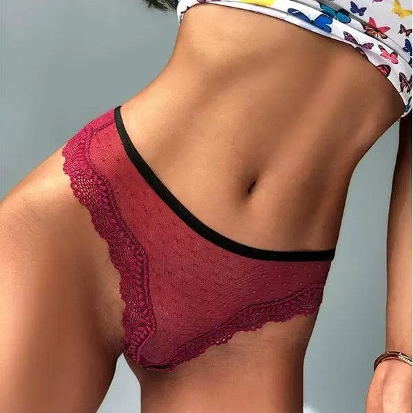 Sexy Polka Dot Lace Hollow T-Back