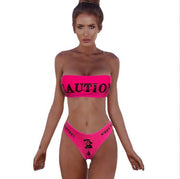 Sexy Bikini-Badeanzug mit Tube-Top und Totenkopf-Motiv