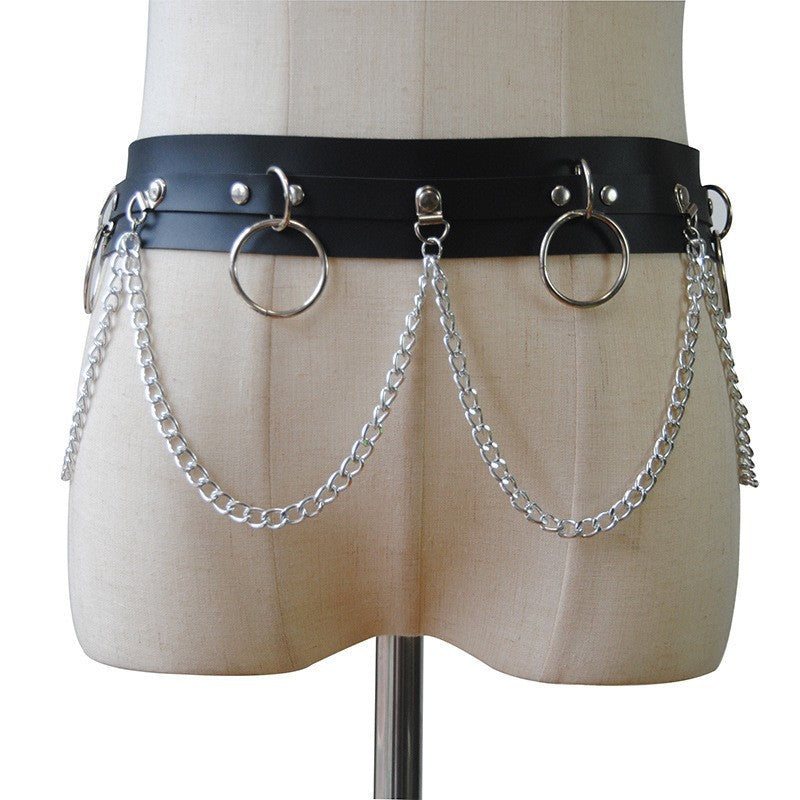 Sexy Punk Waist Chain Leather Belt Body Chains