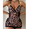 Leopard Print Transparent Tempting Pajamas Suit